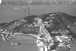 Строительство на острове Йерба-Буэна в 1935 году.