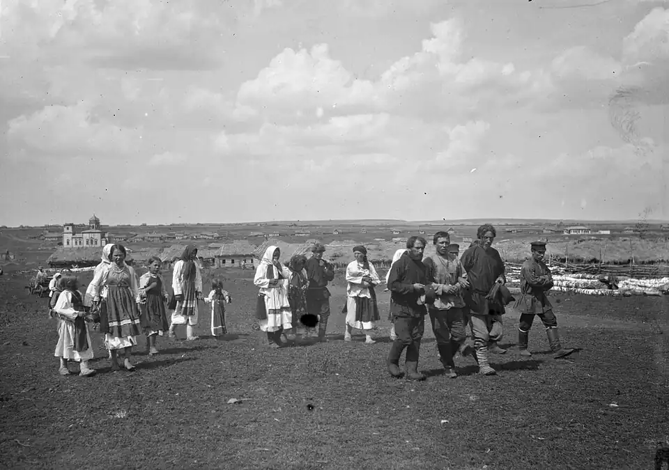 Проводы на Первую мировую войну.