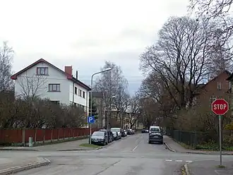 Вид от перекрёстка с улицей Капселю