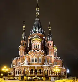 Вид с северной стороны ночью