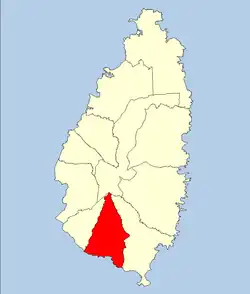 Лабори на карте Сент-Люсии