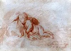 Спящий путто. 1640. Бумага, сангина. Музей Среднего Рейна, Кобленц