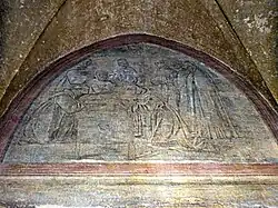 Ф. Скварчоне. Люнет портика с росписью «verdeterra». Между 1452 и 1466