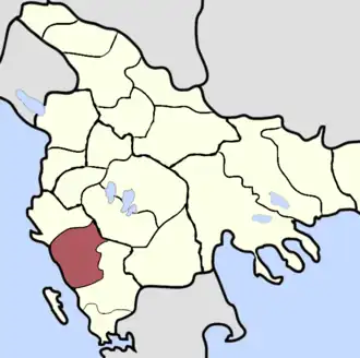 Карта санджака Дельвина (Гирокастра)