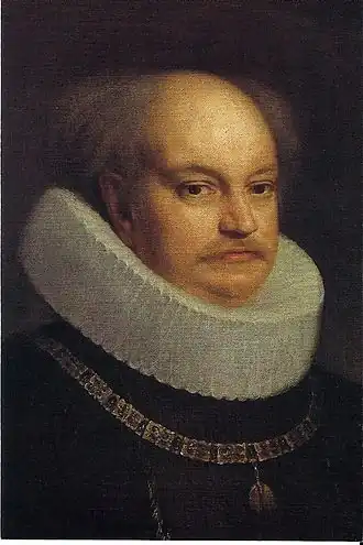 Фрагмент портрета кисти Санто Перанда (ок. 1637). Герцогский дворец, Мантуя