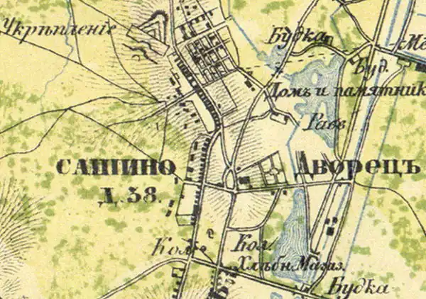 План деревни Сашино. 1860 год