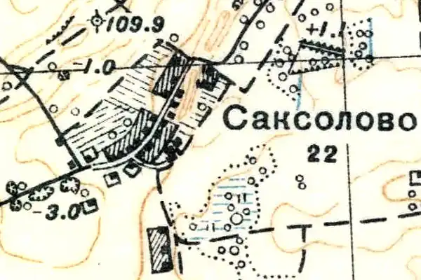 План деревни Саксолово. 1939 год