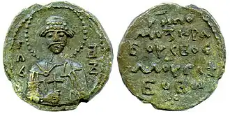 Изображение святого князя Глеба Владимировича на монете Глеба Минского. XI-нач. XII века