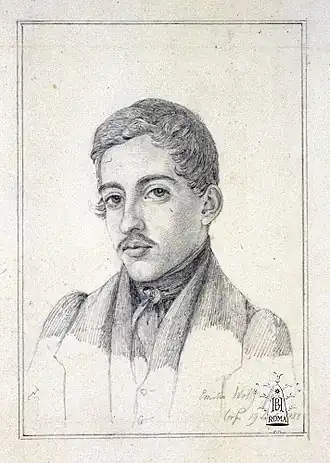 Автопортрет Эмиля Вольфа. 1828 год