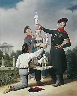 Продавец гипсовых статуэток