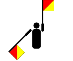 K в семафорной азбуке