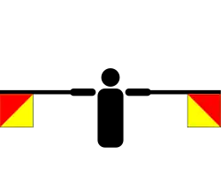 R в семафорной азбуке