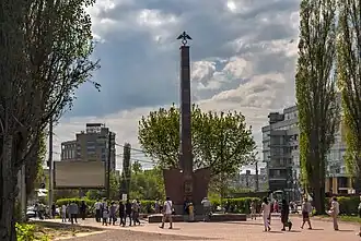 Обелиск пограничникам всех поколений на Сенной площади Нижнего Новгорода