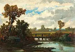 Деревянный мостик. 1892. Дерево, масло. Частное собрание