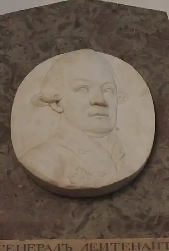 Портрет на мраморном надгробии С.&nbsp;П.&nbsp;Ягужинского.