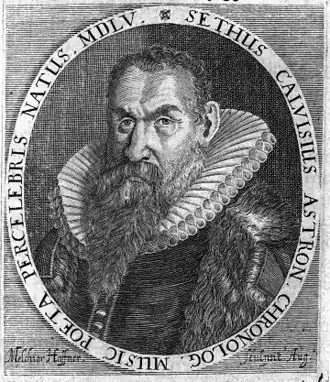 Изображение Кальвизия на гравюре М. Хафнера (1673)