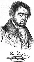 Литографический портрет Сигалона работы Жигу (1838)
