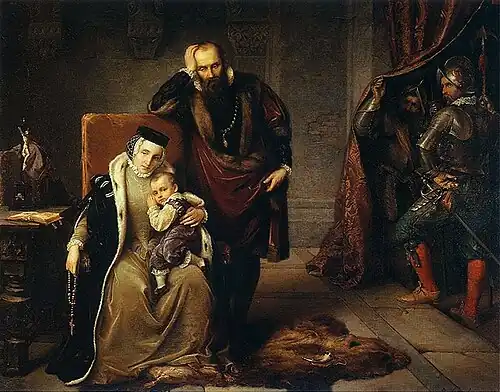 Сигизмунд с родителями в замке Грипсхольм. Картина Йозефа Зиммлера 1859 г.