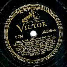 Обложка песни Луи ПримаБенни Гудмен «Sing, Sing, Sing(With a Swing)»