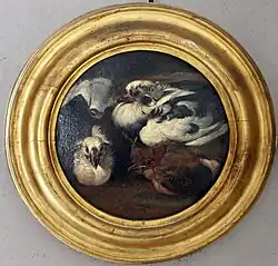 Два голубя и дрозд. Холст, масло. Музеи Страда Нуова, Генуя