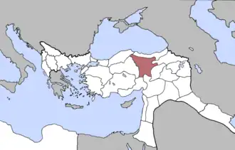 Вилайет Сивас на карте