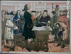 Смотр молодых дворян Петром Великим, 1913