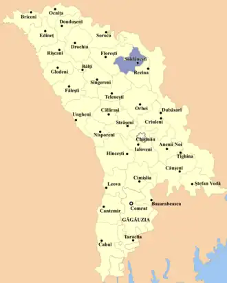 Шолданештский район на карте