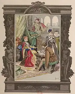 Художник работает над портретом принцессы Клевской. Сзади стоит герцог Немурский (часть II)