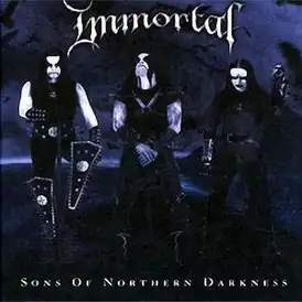 Обложка альбома Immortal «Sons of Northern Darkness» (2002)