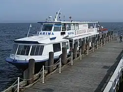 Теплоход «Marina» у причала в Сопоте (Польша). Гданьский залив Балтийского моря