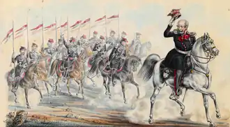 Польский генерал Юзеф Дверницкий во главе краковских улан