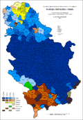Этническая карта по муниципалитетам Сербии (1961)