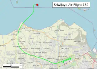 Схема полёта рейса 182