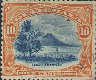1902: озеро Аматитлан и вулкан Пакая&nbsp;(Mi #115; Yt #124)