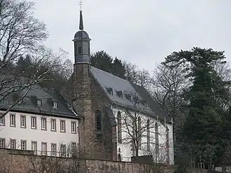 Вид на аббатство со стороны Неккара