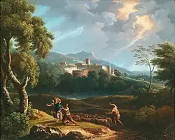 Штормовой пейзаж с пастухом и стадом. Ок. 1749. Холст, масло. Частное собрание