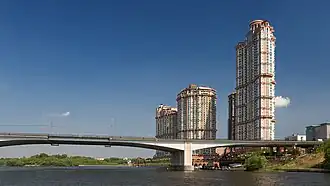 Строгинский мост и жилой комплекс Алые паруса