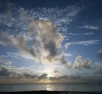 Вид на океан с побережья Танзании