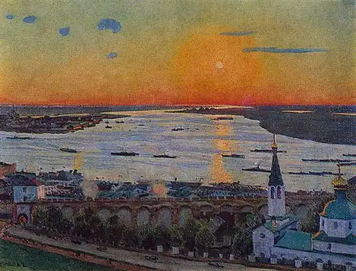 К. Ф. Юон. Закат на Волге. 1911