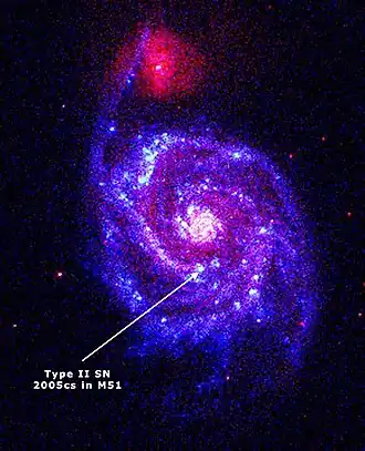 Сверхновая SN 2005cs. Фото космического телескопа Swift.