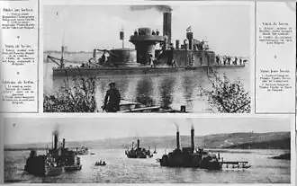 Монитор «Кёрёш» (сверху) в 1916 году