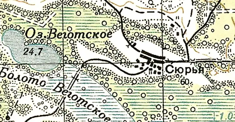 План деревни Сюрья. 1941 год