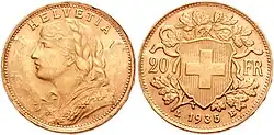 20 швейцарских франков (тип «Вренели»)