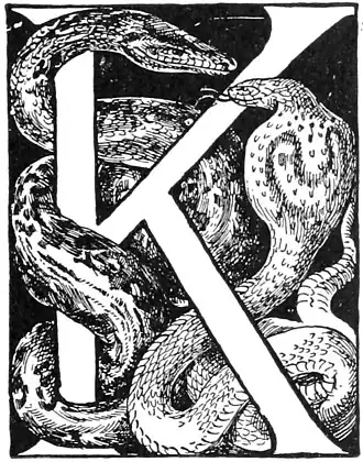 Kaa (слева) на иллюстрации к книге (1895)