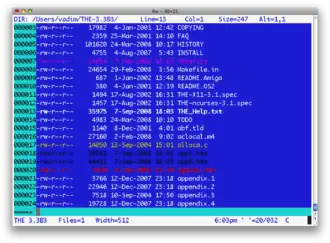 Экран текстового редактора THE в Mac OS X