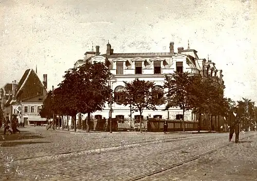 Вид с Пярнуского шоссе на строения улицы Суур-Карья (1900 год)