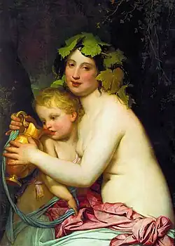 Вакханка, поящая Амура (1828)