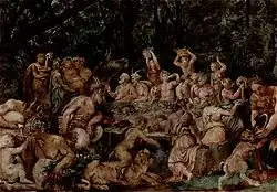 Вакханалия. Деталь. 1551. Фреска. Вилла Джулия, Рим