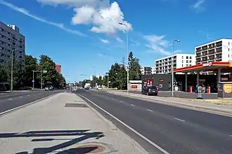 Улица Таммсааре после перекрёстка с бульваром Сыпрузе