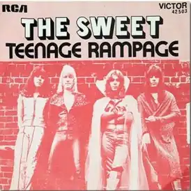 Обложка сингла The Sweet «Teenage Rampage» (1974)
